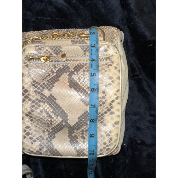 VINTAGE ONE OF A KIND JIMMY CHOO LARGE PYTHON & LEATHER BAG -TONS OF POCKETS! - Picture 5 of 13